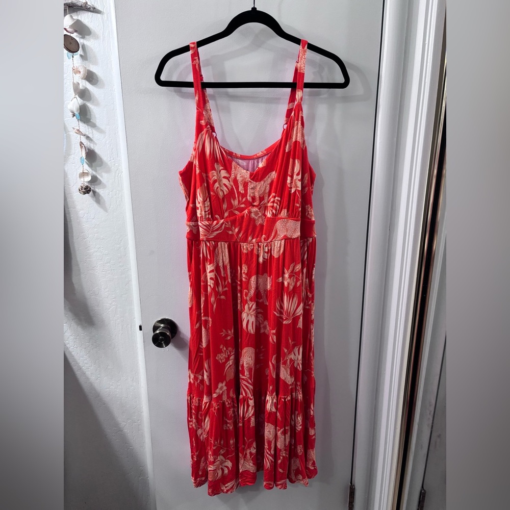 Burnt Orange Cheetah Print Summer Dress - Picture 2 of 7
